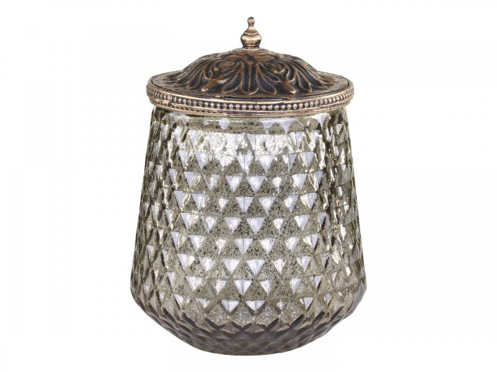 Vaso Con Coperchio Decoro Champagne