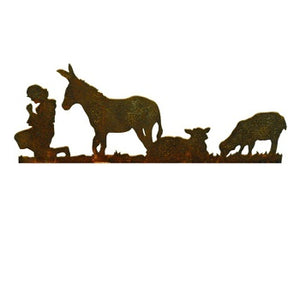 Gruppo Di Animali Presepe Corten