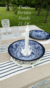 Piatto Portata Insalatiera Old England Decoro BLU