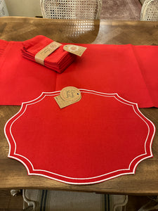 Tovaglietta Americana Rossa Con Bordo Bianco
