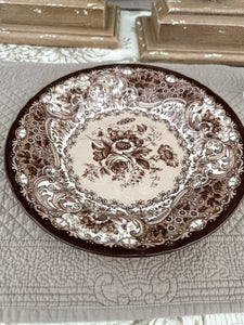 Piatti Old England Marroni Con Decorazione Floreale
