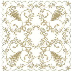 Tovaglia Copritavola Bianco/Oro Natale Scintillante