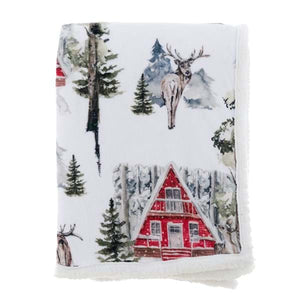 Plaid Sherpa Decoro Natalizio Baita Montagna