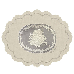 Tovaglietta Vinile Ovale Decoro Effetto Pizzo