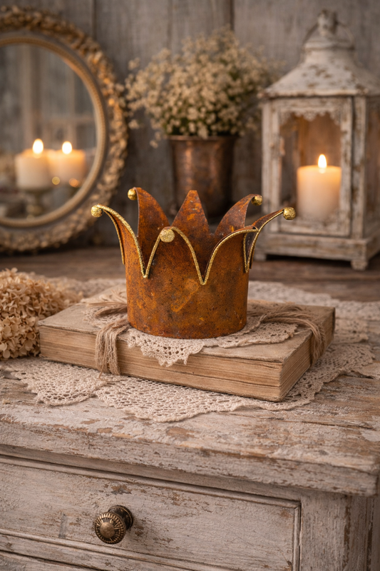 Corona Ruggine Con Decoro Oro