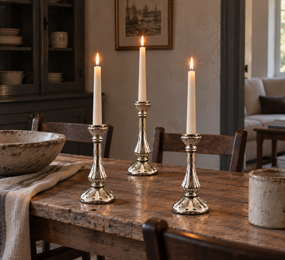 Candelabro Argento Con Scalantura