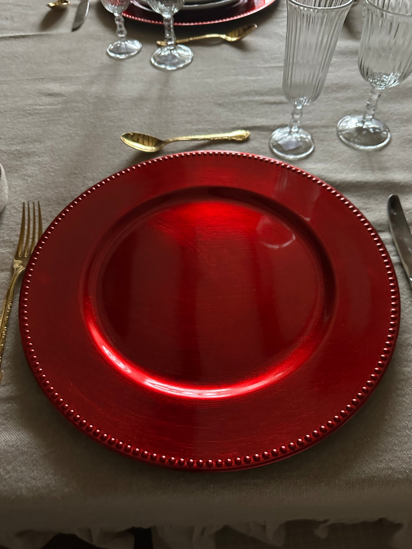 Sottopiatto Decoro Rosso