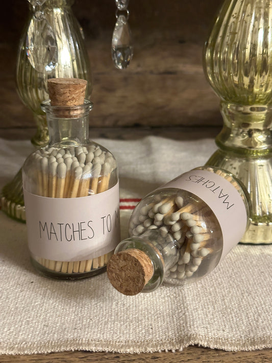 Bottiglia Con Fiammiferi Tortora "Matches to Match"