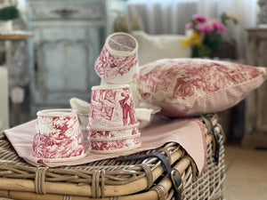 Paralume In Toile De Jouy Per Applique Rossi
