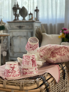 Paralume In Toile De Jouy Per Applique Rossi
