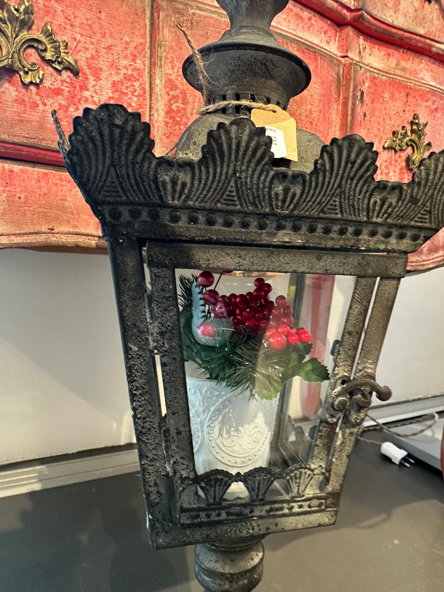 Lanterna Nera Con Piedistallo