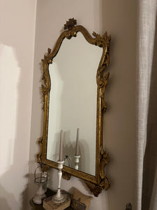 Consolle Foglia Oro Anticata Con Specchio