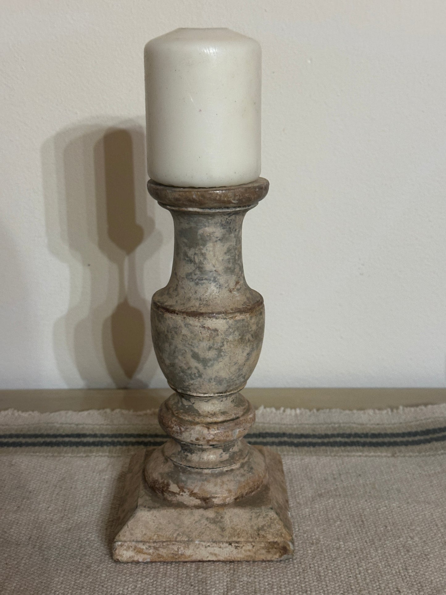 Candelabro In Legno Panna Anticato