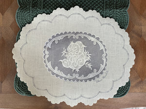 Tovaglietta Vinile Ovale Decoro Effetto Pizzo