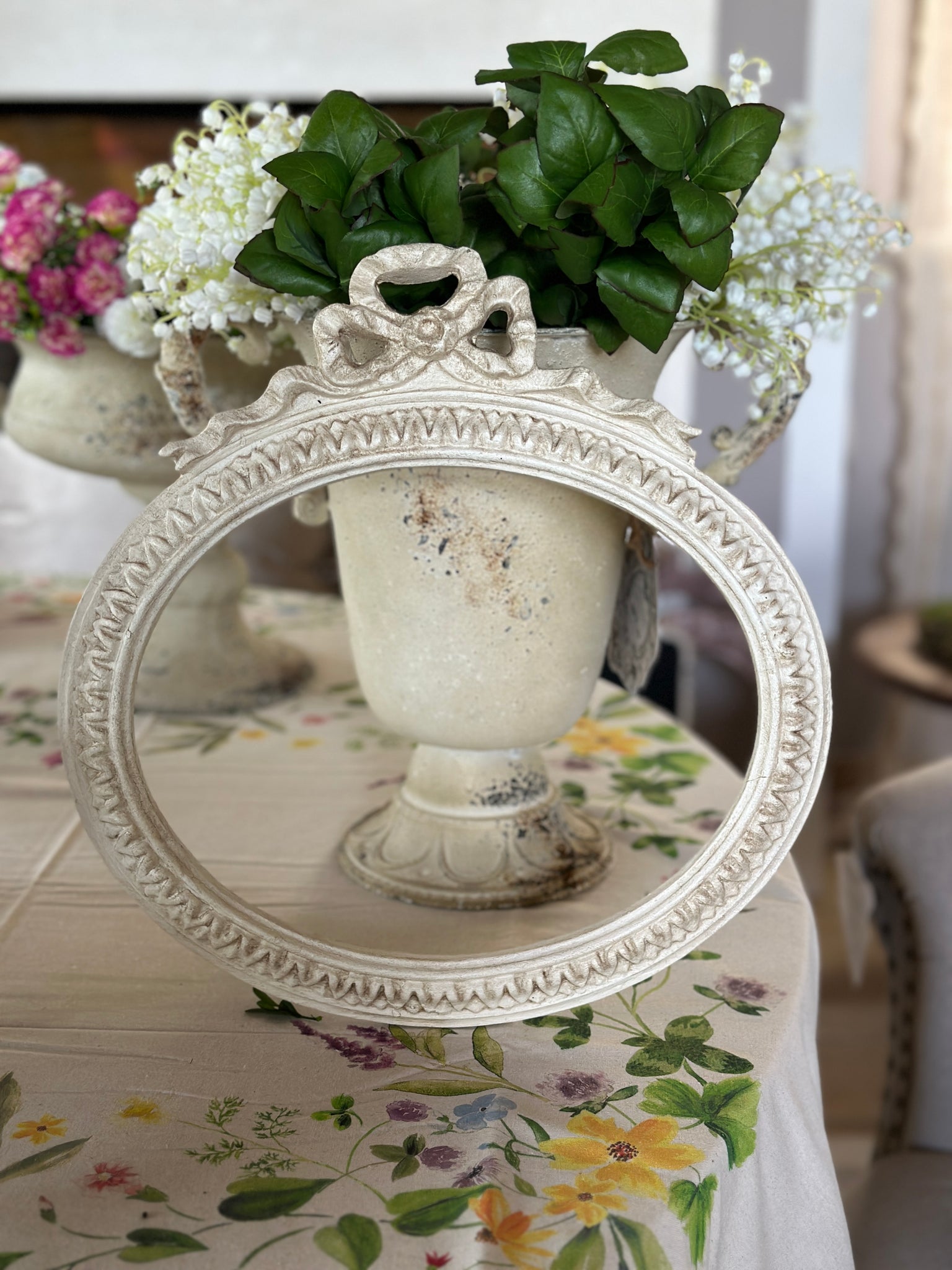 Specchio Nodo D'Amore Ovale Orizzontale Foglia Oro – Shabby Barn