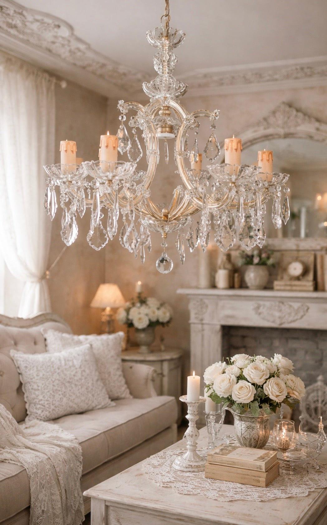 Lampadario D'Epoca Maria Teresa A 7 Luci