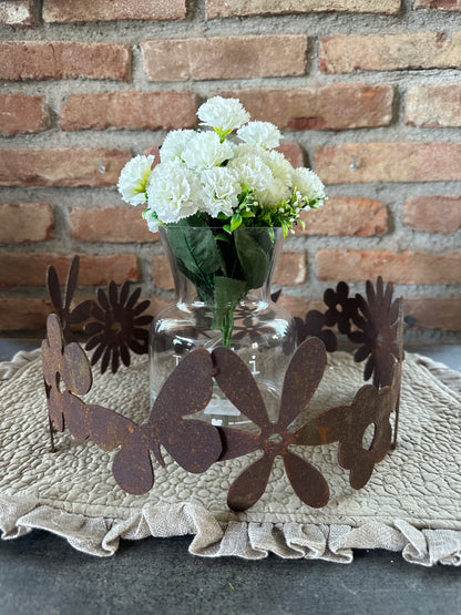Coroncina Decorativa Con Fiori E Farfalle