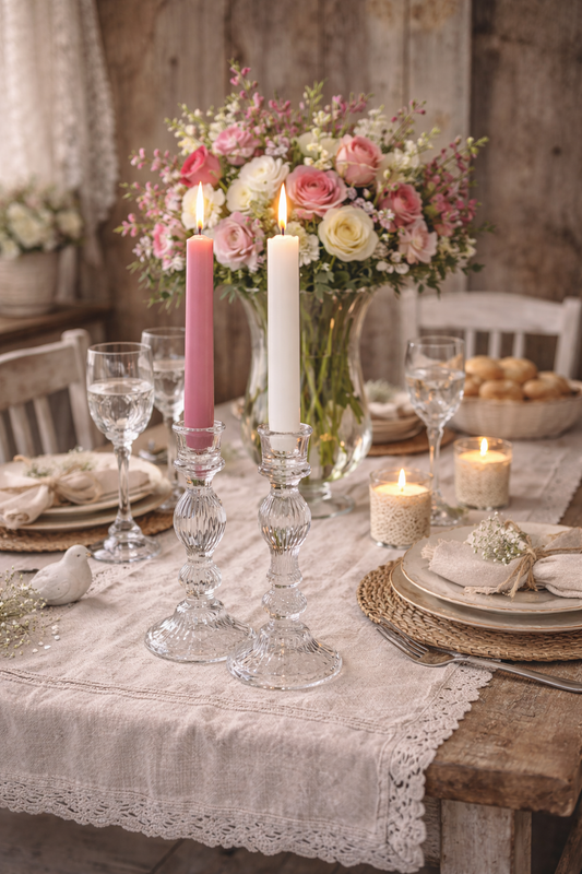 Candelabro Di Vetro Trasparente