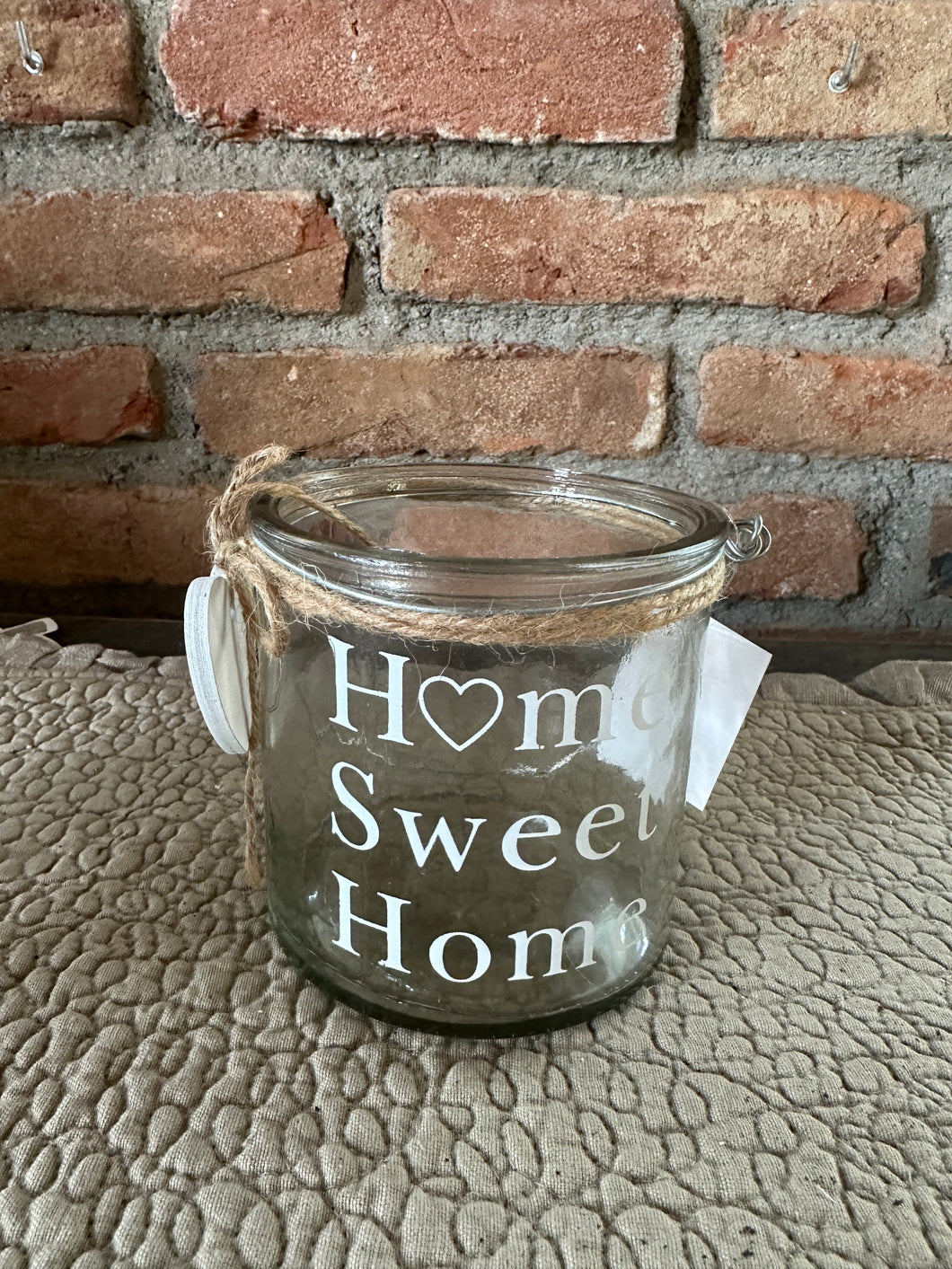 Vasetto Vetro Home Sweet Home Con Cuore