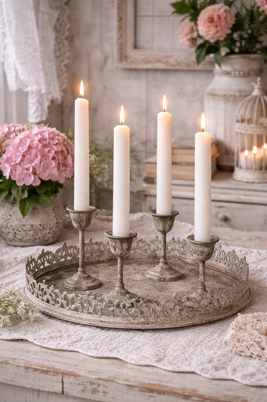 Candelabro Rotondo A  Quattro Con Vassoio