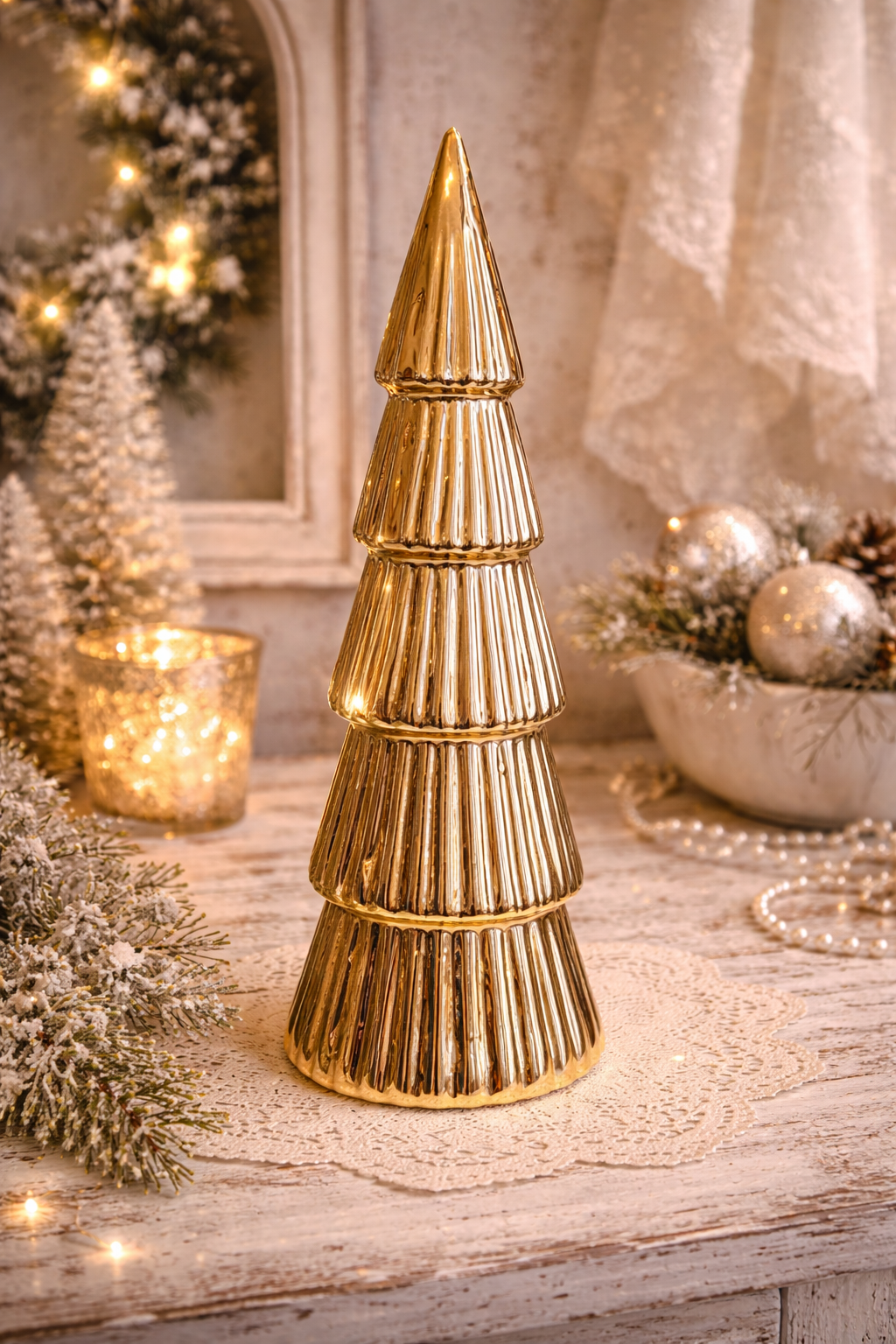 Albero Di Natale Vetro Oro