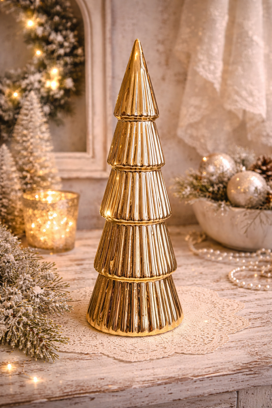 Albero Di Natale Vetro Oro
