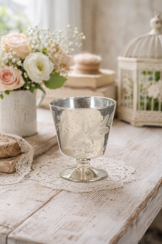 Bicchiere Porta Tealight Decorato
