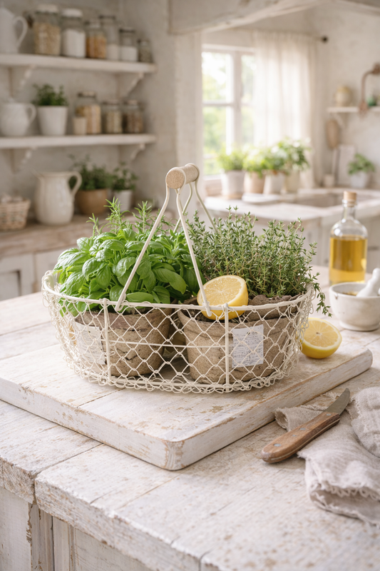 Cesta Con Maniglia In Fil Di Ferro