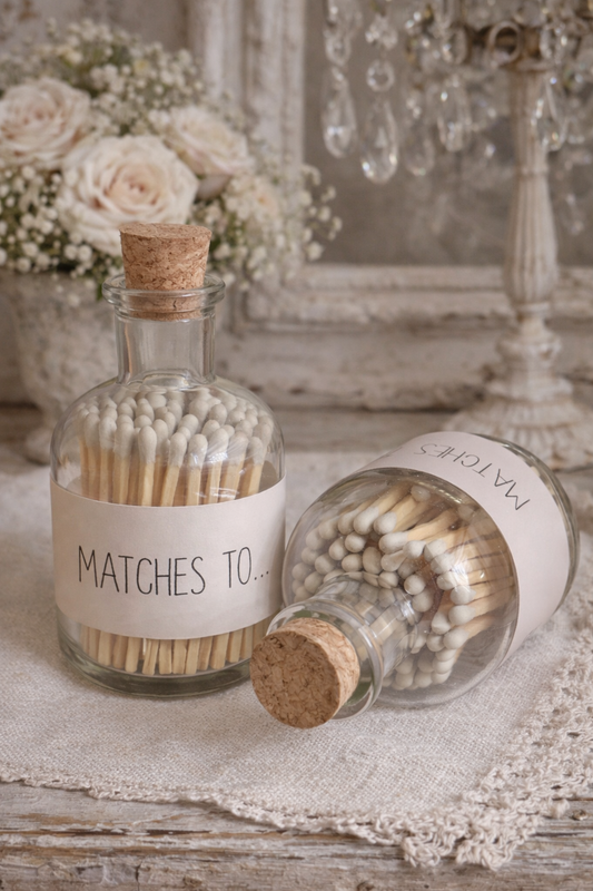 Bottiglia Con Fiammiferi Tortora "Matches to Match"