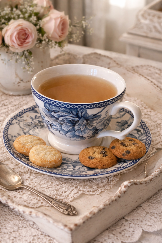 Servizio Da 4 Da Te' Con Fioritura Blue