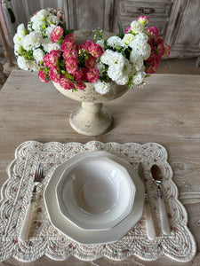Servizio Piatti Bianco Con Decoro Artic White