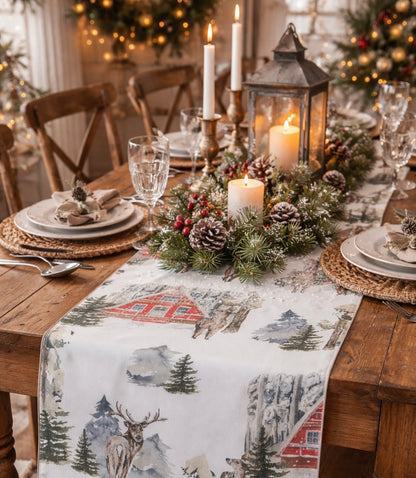 Runner Con Disegno Baita Montagna