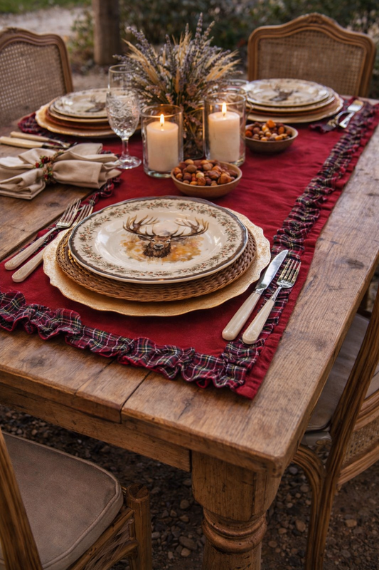 Servizio Piatti Cervo In Porcellana