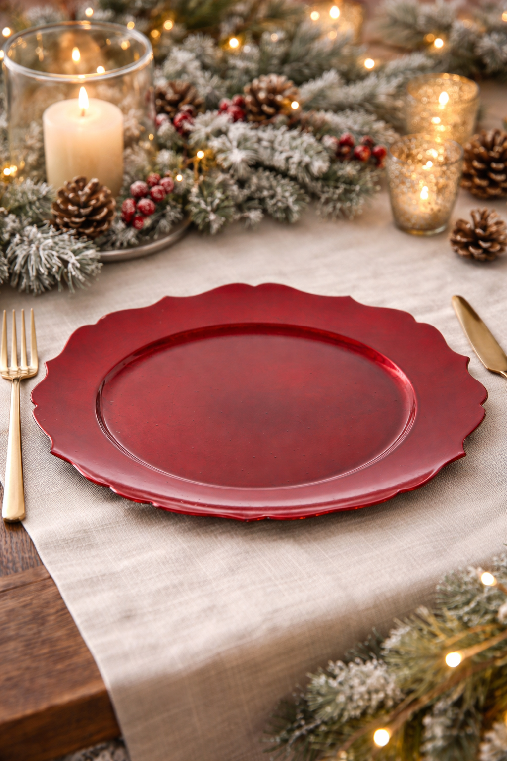 Sottopiatto Merletto Rosso