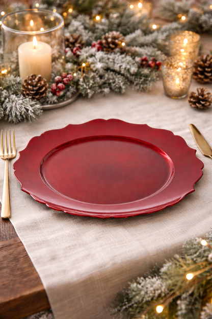 Sottopiatto Merletto Rosso
