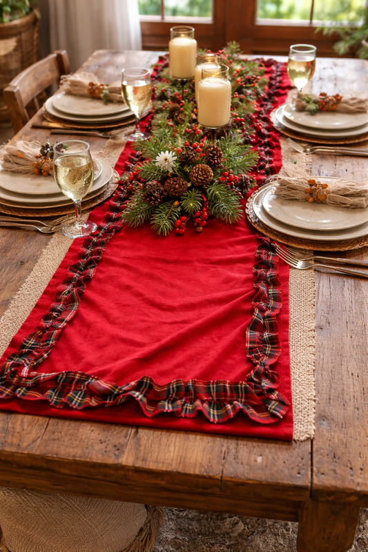 Runner Royal Velvet Con Tartan