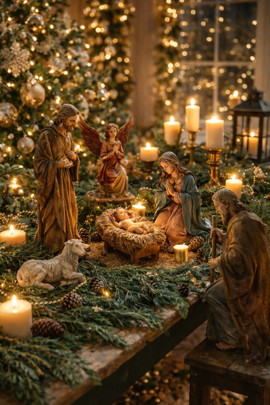 Set Presepe Anticato 9 Pezzi