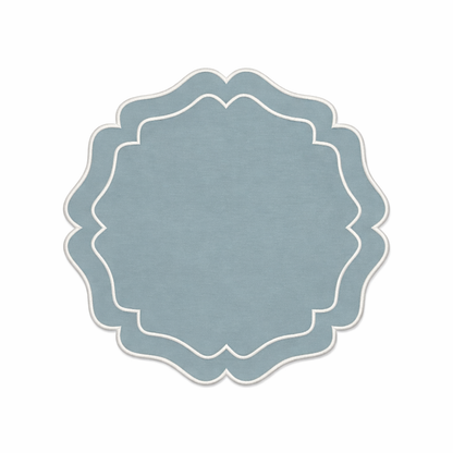 Tovaglietta Ricamata Azzurro/Bianco Idrorepellente