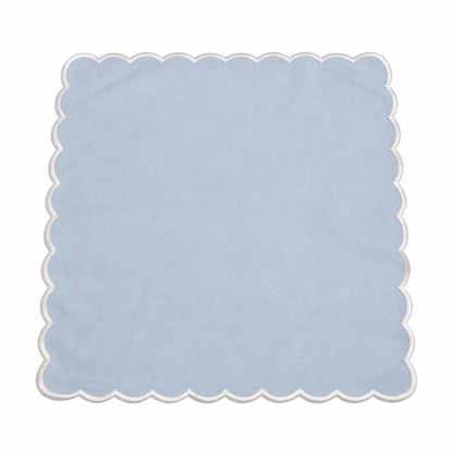 Tovaglietta Quadrata Idrorepellente Ricamata Azzurro/ Bianco