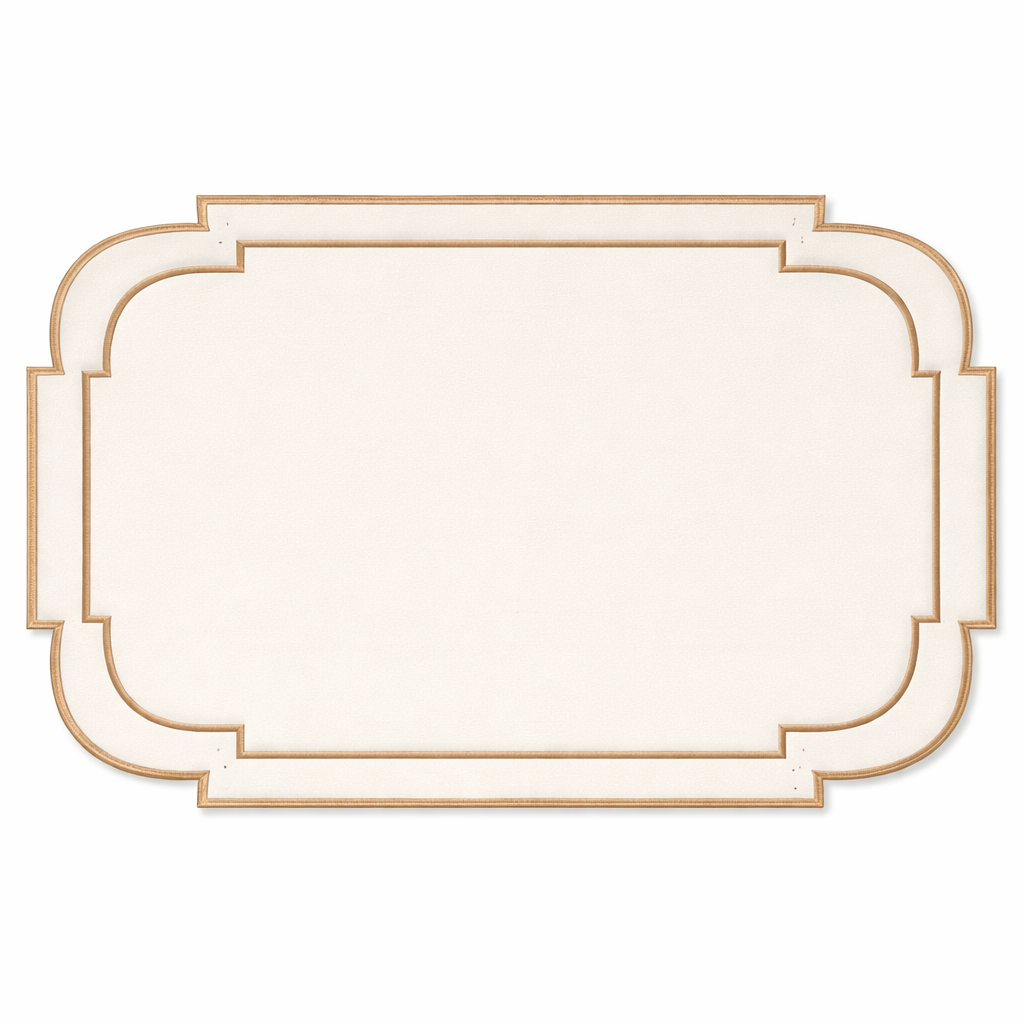 Tovaglietta Doppiata Bianco/Beige Idrorepellente