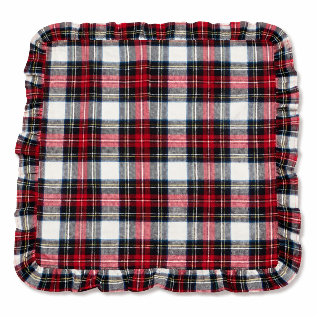 Tovaglietta o Tovagliolo Quadrato Tartan Con Rouches