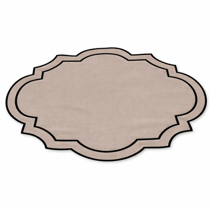 Tovaglietta Ricamata Beige/Nero Idrorepellente