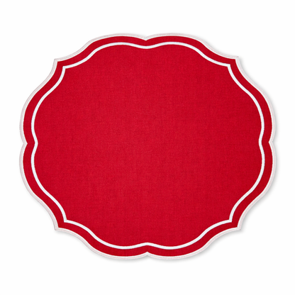 Tovaglietta Americana Bordeaux Doppiata  Con Bordo Bianco