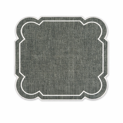 Tovaglietta Ricamata Verde Melange/Bianco
