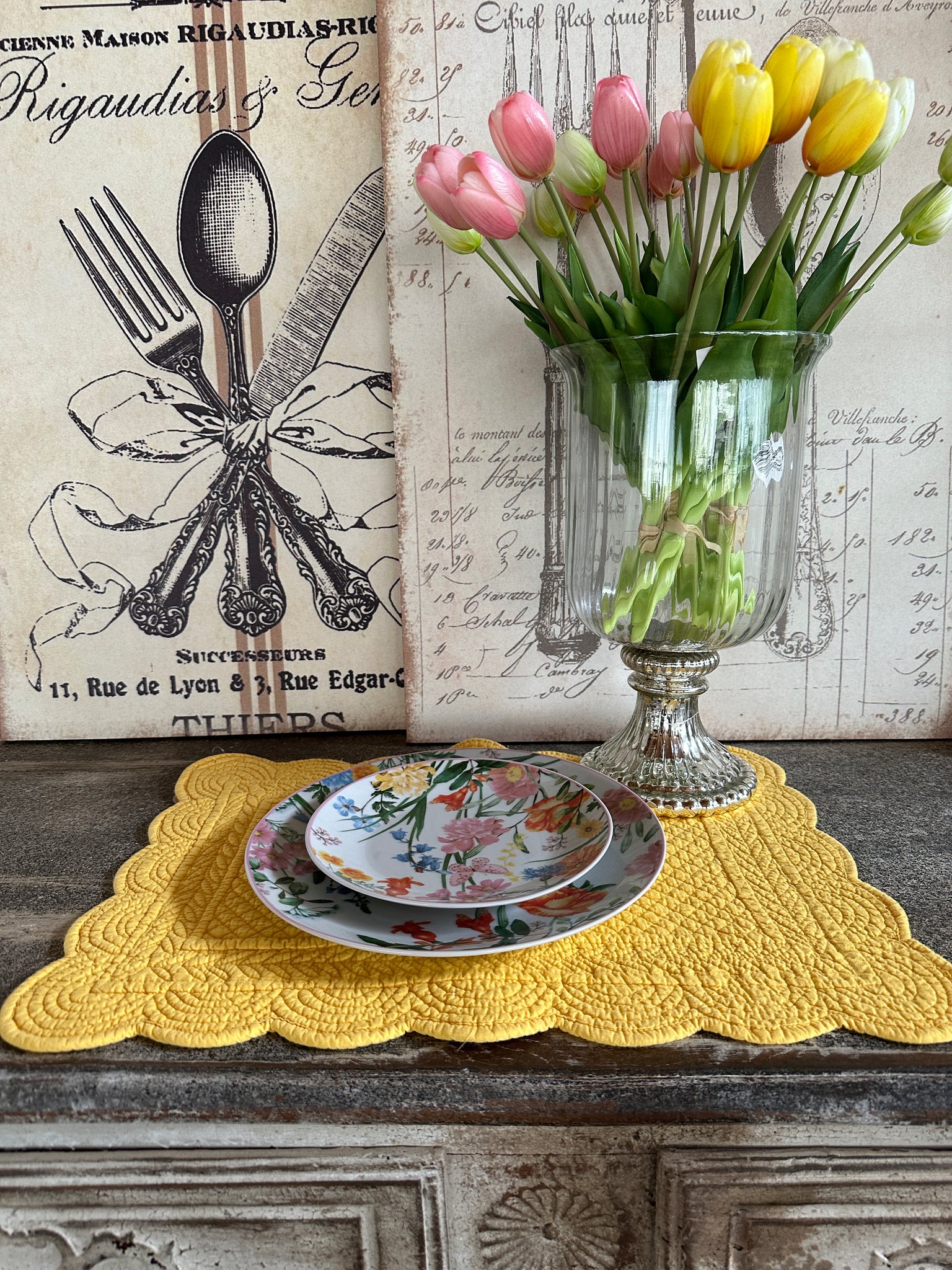 Tovaglietta Americana Rettangolare Giallo Sole – Shabby Barn