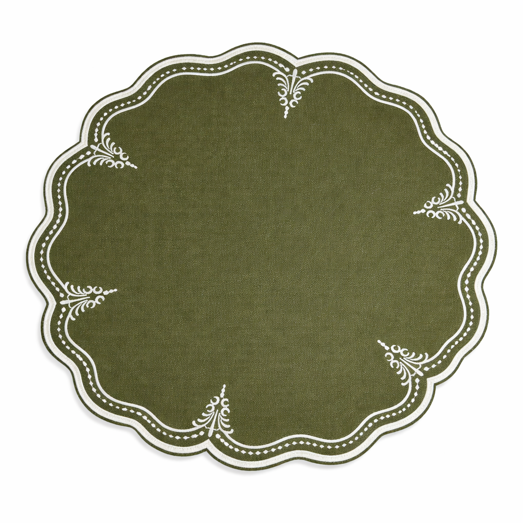 Tovaglietta Disegno Verde Militare/Bordeaux Double Idrorepellente