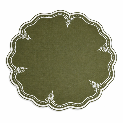Tovaglietta Disegno Verde Militare/Bordeaux Double Idrorepellente