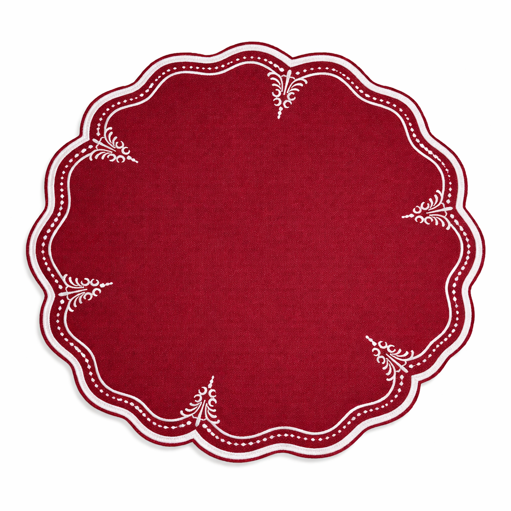 Tovaglietta Disegno Verde Militare/Bordeaux Double Idrorepellente