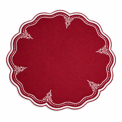 Tovaglietta Disegno Verde Militare/Bordeaux Double Idrorepellente
