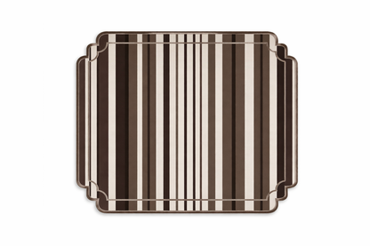 Tovaglietta A Righe Beige/Tortora Idrorepellente